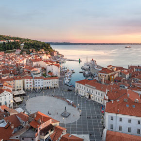 Slowenien Piran Altstadt Hafen