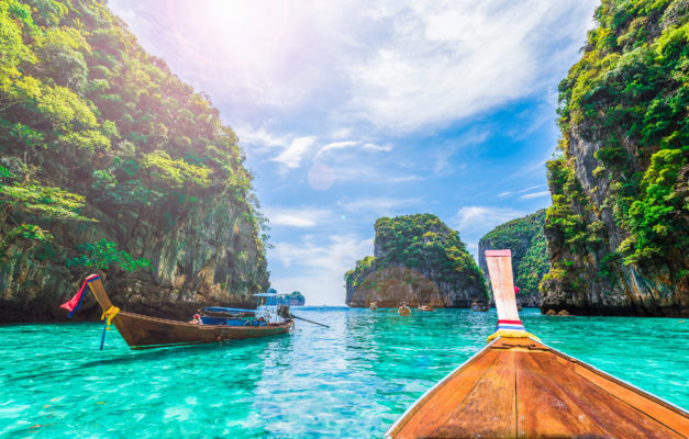 Thailand Phi Phi Inseln Loh Samah Bay Boot