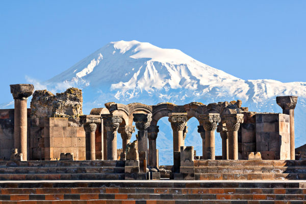 Armenien Eriwan Tempel Zvartnos Berg Ararat