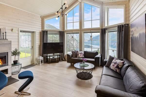 Norwegen Ferienhaus Lingas Wohnzimmer