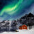 Norwegen Lofoten Polarlichter grün