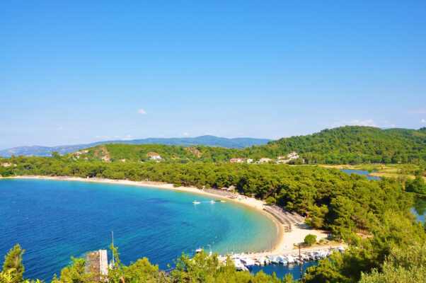 griechenland skiathos koukounaries beach von oben