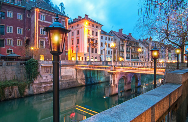 Slowenien Ljubljana Abend