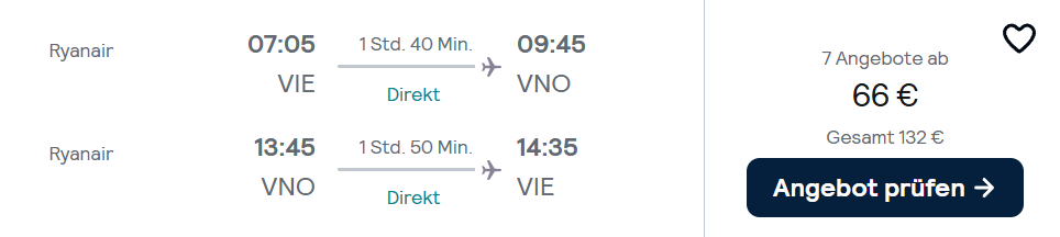 Litauen Flug Angebot