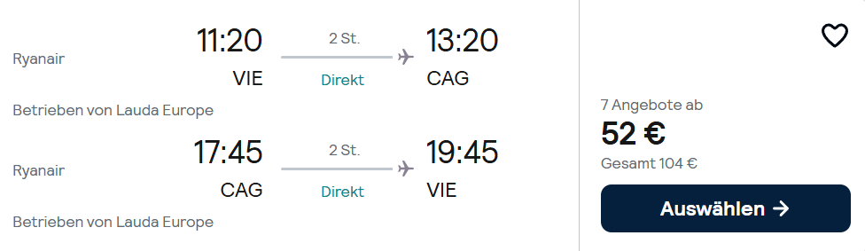 Sardinien Flug Angebot