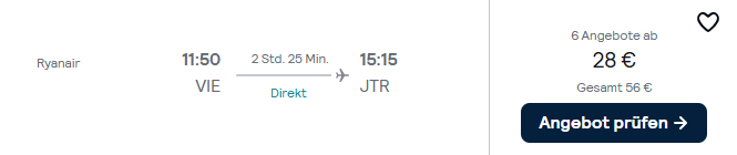 Santorini Flug Angebot