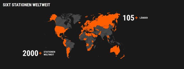 Sixt Stationen weltweit (Karte)