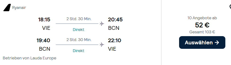 Barcelona Flug Angebot