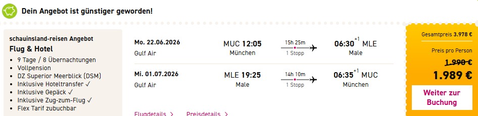 Malediven Pauschalangebot