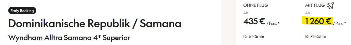 Dom Rep Pauschalreise Angebot