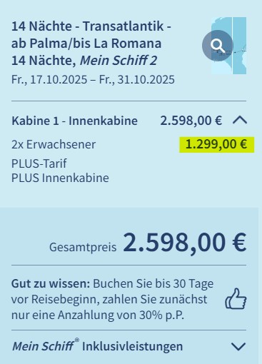 Transatlantik Kreuzfahrt