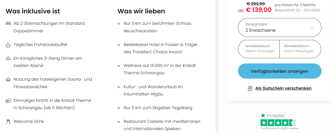 Füssen Hotelangebot