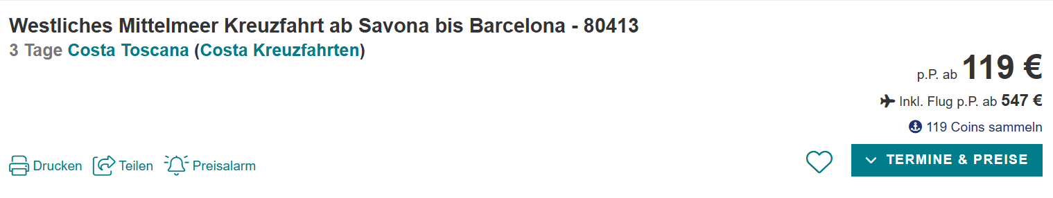 Mittelmeer Kreuzfahrt Angebot