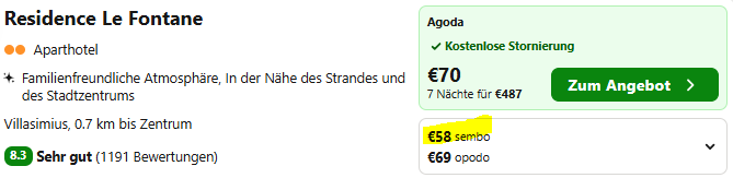 Sardinien Kombi Angebot