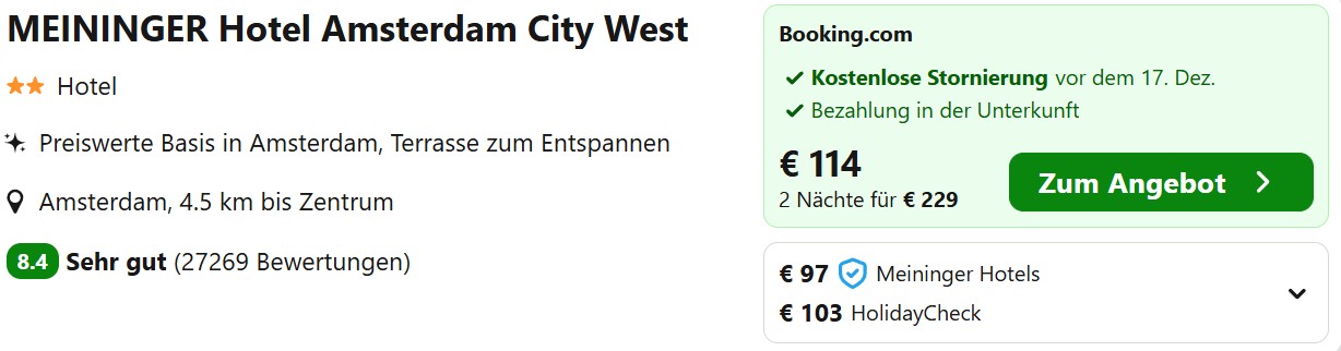 Amsterdam Hotelangebot