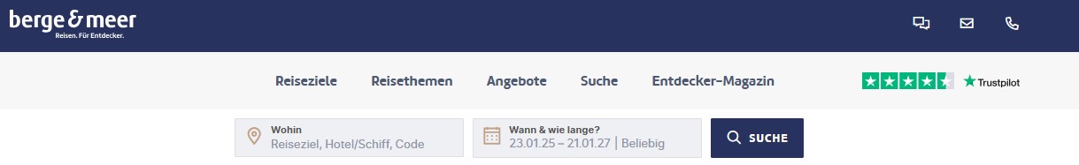 Berge & Meer Suchfunktion