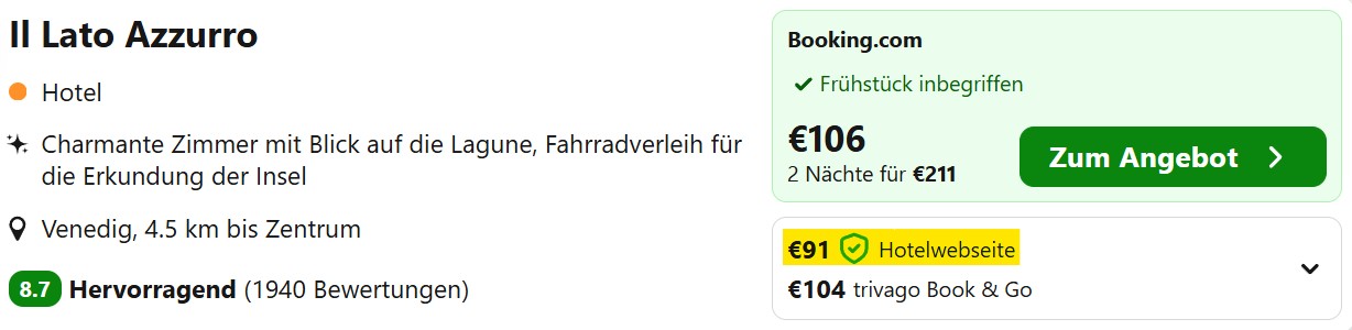 Burano Hotelangebot