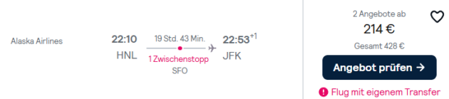 Flug nach New York