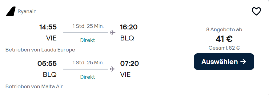 Bologna Flug Angebot