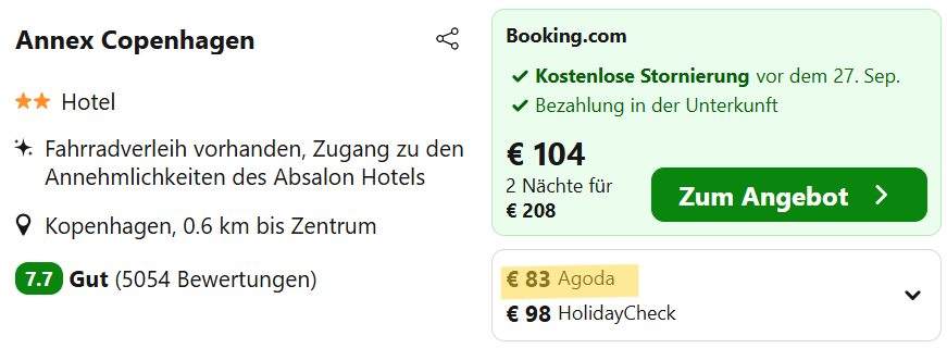 Dänemark-Hotel-Schnäppchen