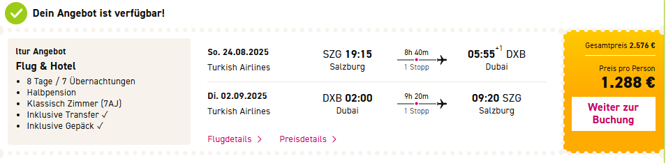 Dubai Pauschalangebot
