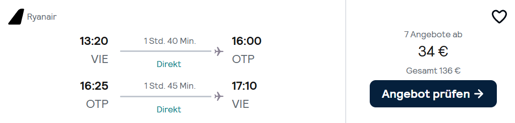 Rumänien Flug Angebot