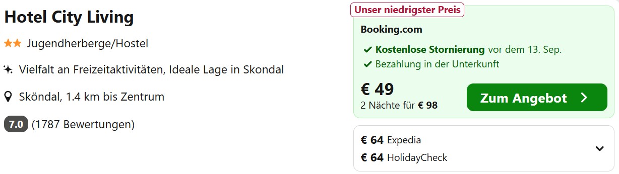 Stockholm Hotel combi