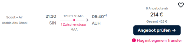 Abu Dhabi Flug Angebot