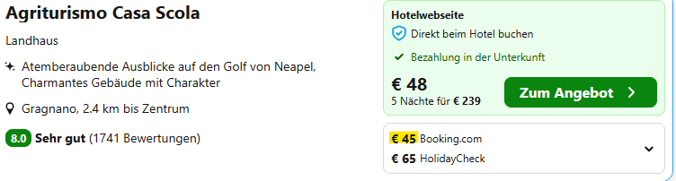 Amalfi Hotel Schnäppchen