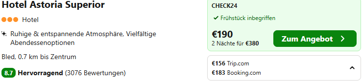 Bled Hotel Angebot