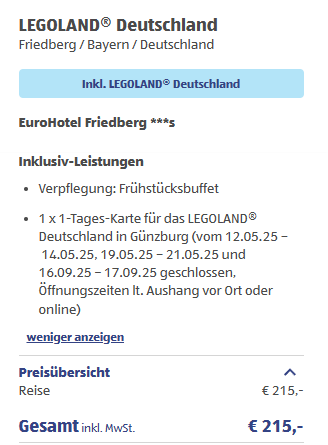 Deutschland Ferienpark Angebot
