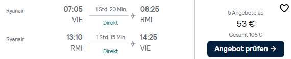 Rimini Flug Angebot