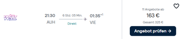 Wien Flug Angebot