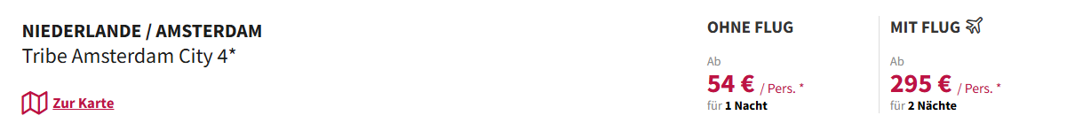 Amsterdam Hotel Angebot