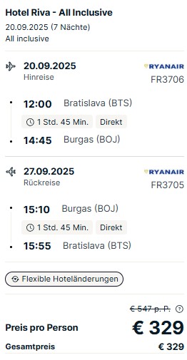 Bulgarien Pauschalangebot