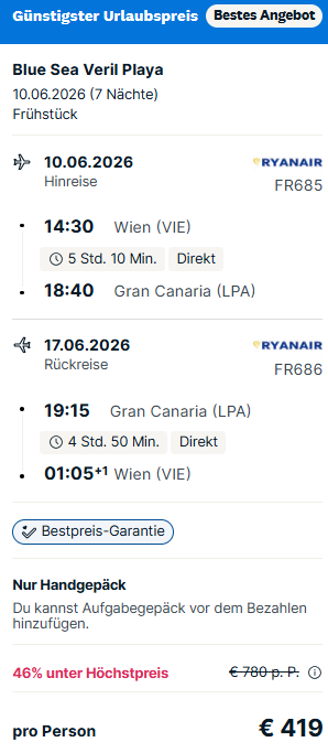 Gran Canaria Pauschalangebot