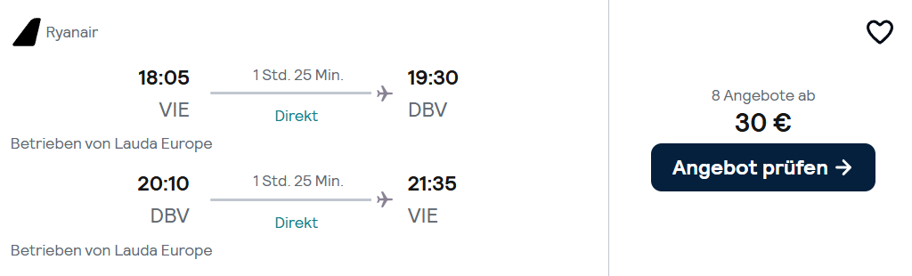 Kroatien Flug Angebot