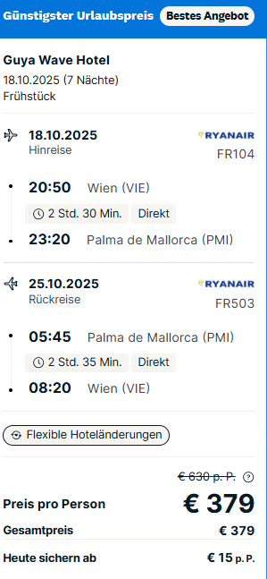 Mallorca Pauschalangebot