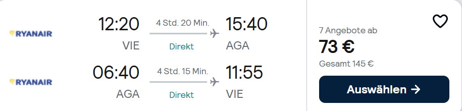 Marokko Flug Angebot