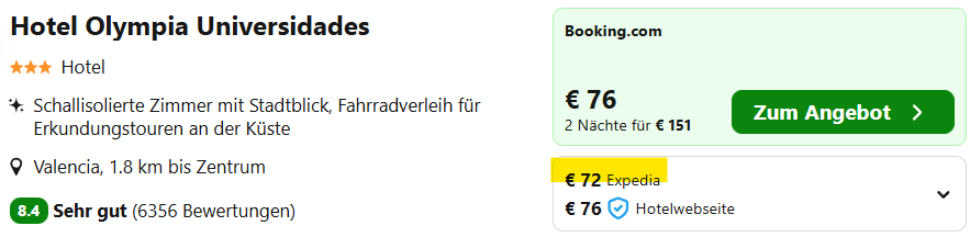 Valencia Hotel Angebot