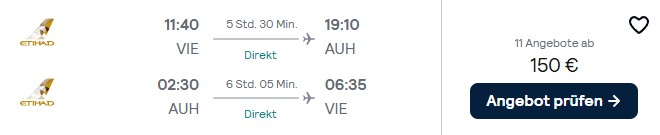 Abu Dhabi Flug Schnäppchen