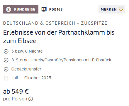 Angebot Wanderreise in den Alpen