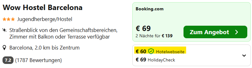 Barcelona Hotel Angebot