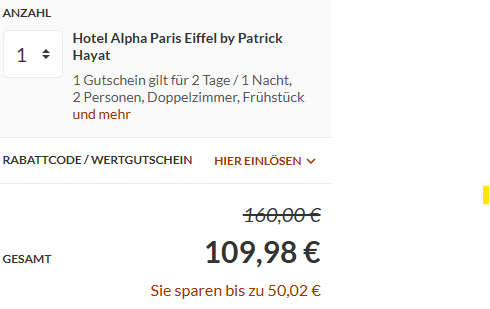 Frankreich Hotel Gutschein