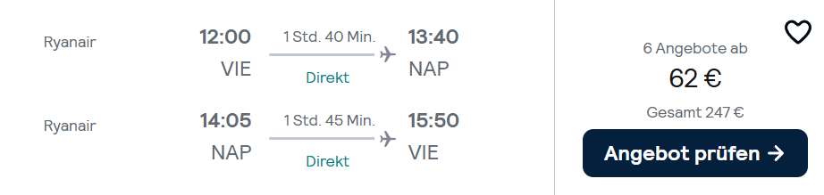 Italien Flug Angebot