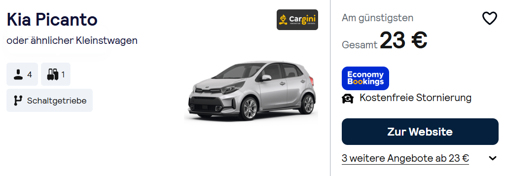 Malta Mietwagen Angebot