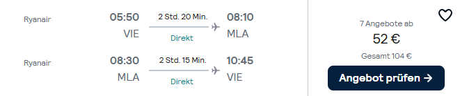 Malta Flug Angebot
