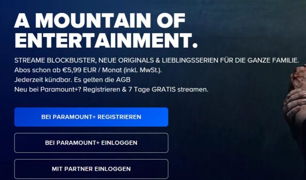 Paramount Plus Registrierung