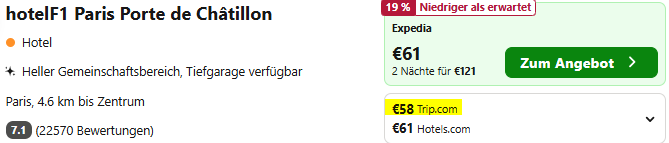 Paris Kombi Angebot