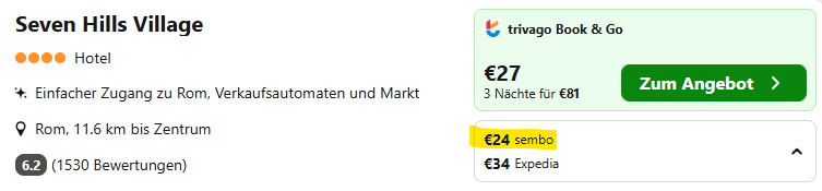 rom hotel angebot